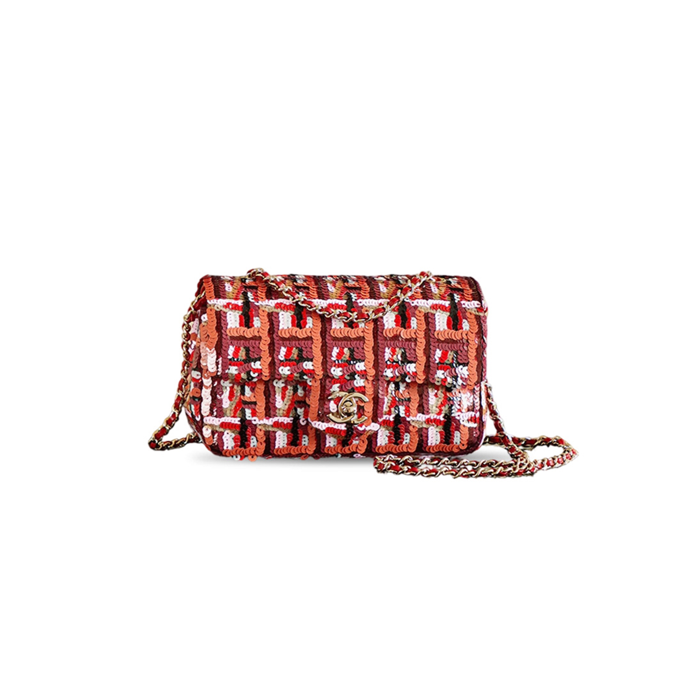 CHANEL SEQUIN MINI RECTANGULAR FLAP BAG (20*13*7cm)
